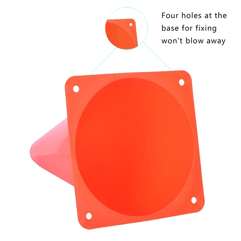 Alyoen 9 inch Orange Traffic Cones, Plastic Sport Cones, Soccer Training Cones for Outdoor Activity & Festive Events (Sets of 10/15/ 20) - Image 3